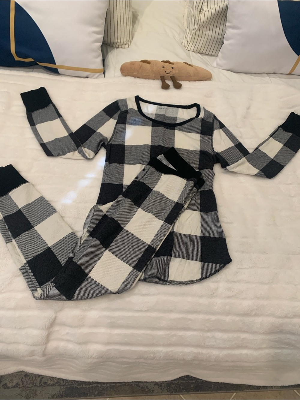 Old Navy Black and White Checkered Kids Pajama Set
